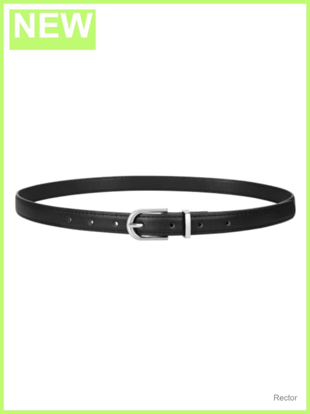 Womens Skinny Faux Leather Belt with Buckle for Jeans Dress Pants